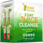 3 Day Juice Cleanse Detox | 24 Powder Packets | 4 Tasty Flavors w/ Protein